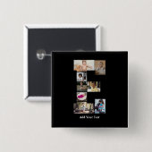 Entwerfen Sie Ihren eigenen Letter E FotoCollage Button (Vorne & Hinten)