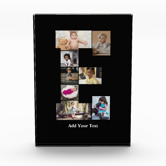 Entwerfen Sie Ihren eigenen Letter E FotoCollage Fotoblock (Vorderseite)