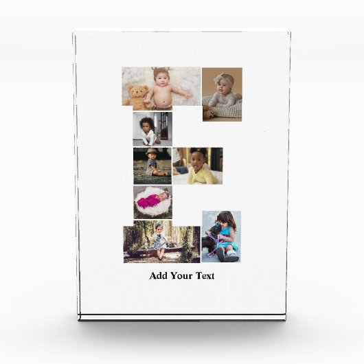 Entwerfen Sie Ihren eigenen Letter E FotoCollage Fotoblock (Vorderseite)
