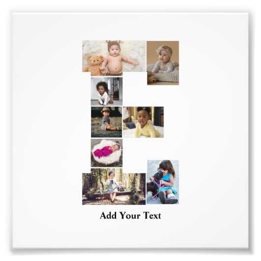 Entwerfen Sie Ihren eigenen Letter E FotoCollage Fotodruck (Vorne)