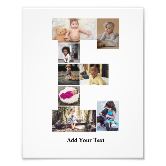 Entwerfen Sie Ihren eigenen Letter E FotoCollage Fotodruck (Vorne)