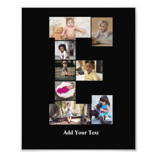 Entwerfen Sie Ihren eigenen Letter E FotoCollage Fotodruck (Vorne)