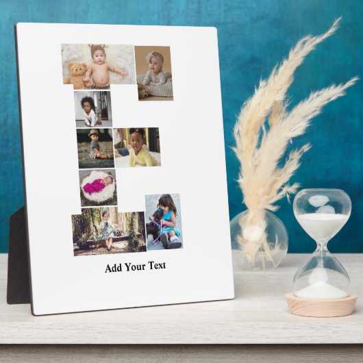 Entwerfen Sie Ihren eigenen Letter E FotoCollage Fotoplatte (Seite)