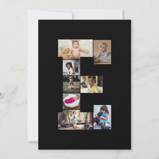 Entwerfen Sie Ihren eigenen Letter E FotoCollage Karte (Vorderseite)