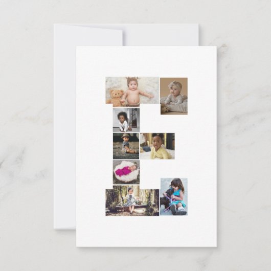 Entwerfen Sie Ihren eigenen Letter E FotoCollage Karte (Vorderseite)