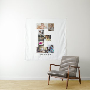 Entwerfen Sie Ihren eigenen Letter E FotoCollage Wandteppich