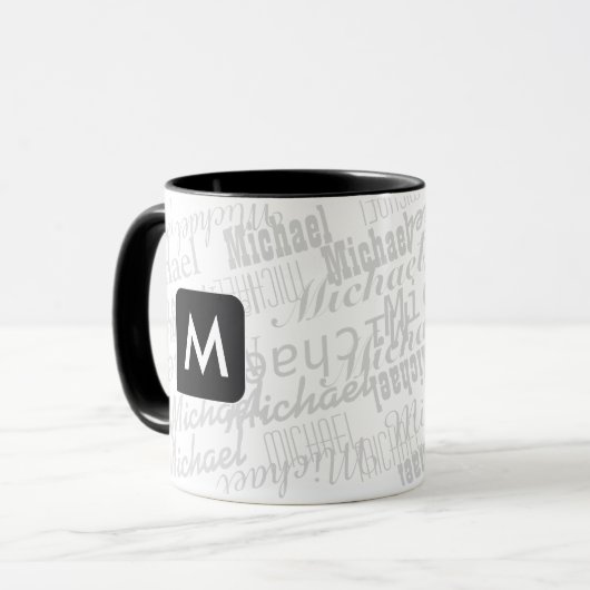 entwerfen Sie Ihren eigenen Namen cool blk. Tasse (Vorderseite Links)