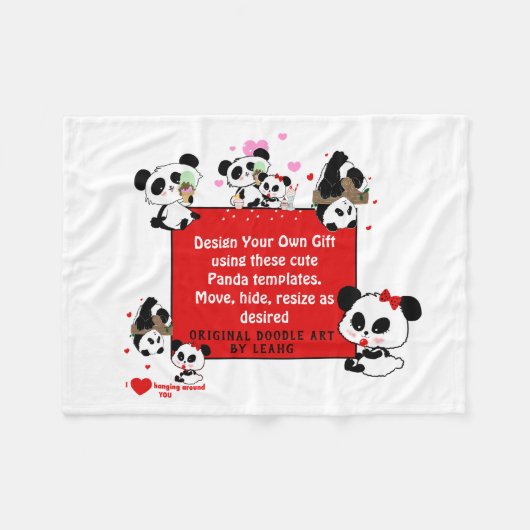 Entwerfen Sie Ihren eigenen PANDA BABY Comforter B Fleecedecke (Vorderseite (Horizontal))
