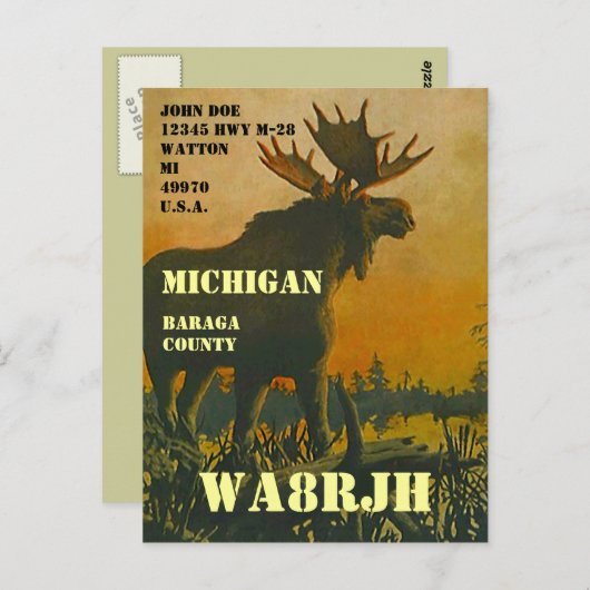 Entwerfen Sie Ihren eigenen QSL HAM Radio Operator Postkarte (Vorne/Hinten)