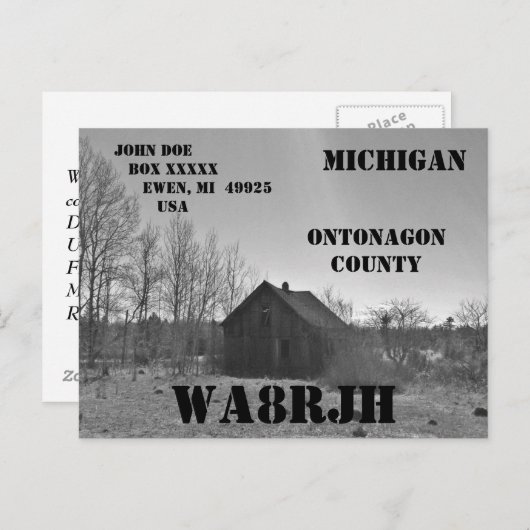 Entwerfen Sie Ihren eigenen QSL HAM Radio Operator Postkarte (Vorne/Hinten)