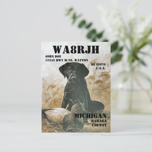 Entwerfen Sie Ihren eigenen QSL HAM Radio Operator Postkarte (Stehend Vorderseite)