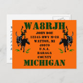 Entwerfen Sie Ihren eigenen QSL HAM Radio Ops Card Postkarte (Vorne/Hinten)