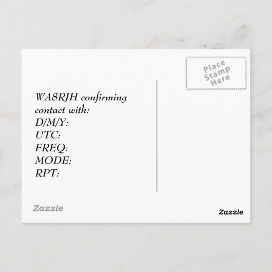 Entwerfen Sie Ihren eigenen QSL HAM Radio Ops Card Postkarte (Rückseite)