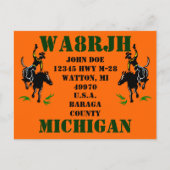 Entwerfen Sie Ihren eigenen QSL HAM Radio Ops Card Postkarte (Vorderseite)