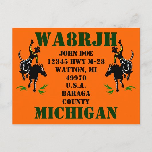 Entwerfen Sie Ihren eigenen QSL HAM Radio Ops Card Postkarte (Vorderseite)