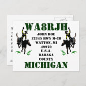 Entwerfen Sie Ihren eigenen QSL HAM Radio Ops Card Postkarte (Vorne/Hinten)