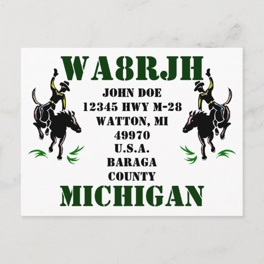 Entwerfen Sie Ihren eigenen QSL HAM Radio Ops Card Postkarte (Vorderseite)