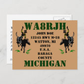 Entwerfen Sie Ihren eigenen QSL HAM Radio Ops Card Postkarte (Vorne/Hinten)