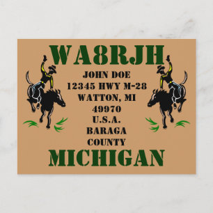 Entwerfen Sie Ihren eigenen QSL HAM Radio Ops Card Postkarte