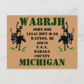 Entwerfen Sie Ihren eigenen QSL HAM Radio Ops Card Postkarte (Vorderseite)