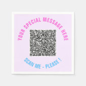 Entwerfen Sie Ihren eigenen Text und QR-Code Napki Serviette (Vorderseite)