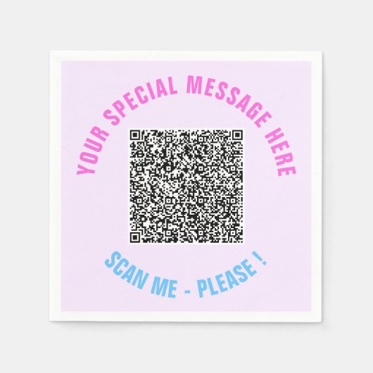 Entwerfen Sie Ihren eigenen Text und QR-Code Napki Serviette (Vorderseite)