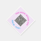 Entwerfen Sie Ihren eigenen Text und QR-Code Napki Serviette (Ecke)