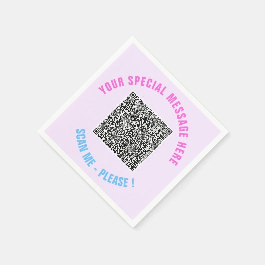 Entwerfen Sie Ihren eigenen Text und QR-Code Napki Serviette (Ecke)