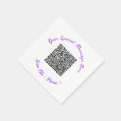 Entwerfen Sie Ihren eigenen Text und QR-Code Napki Serviette (Ecke)