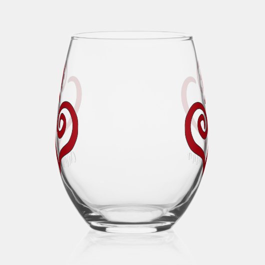 Entwerfen von Herzklopfen Gestaltetes, rostloses W Weinglas Ohne Stiel (Rechts)