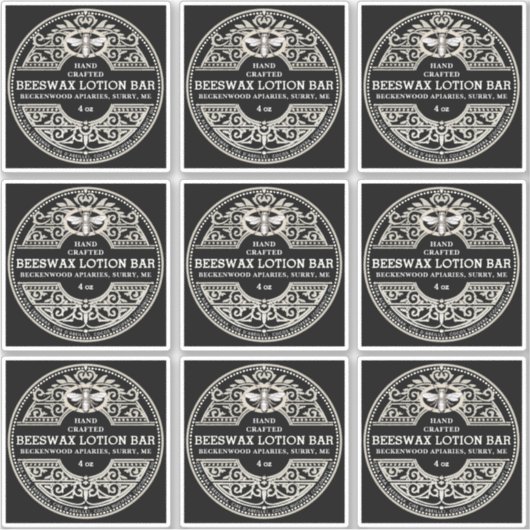 Entwickeln von Black Beeswax Lotion Bar oder Seife Aufkleber (Vorderseite)