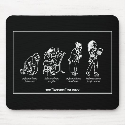 Entwickelnder Bibliothekar Mousepad - Schwarzes (Vorne)