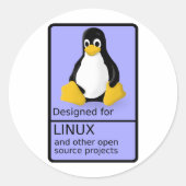 entwickelt für Linux Runder Aufkleber (Vorderseite)