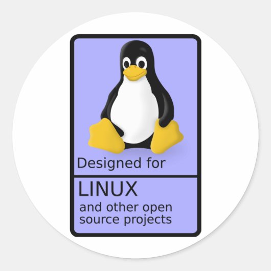 entwickelt für Linux Runder Aufkleber (Vorderseite)