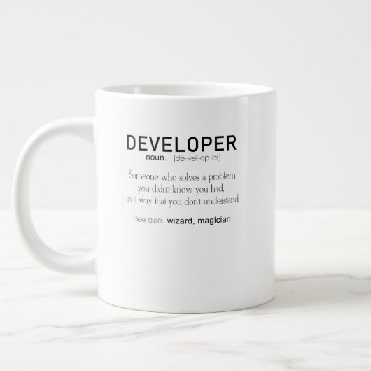 Entwickler Definition Coder Definition Funny Jumbo-Tasse (Links)