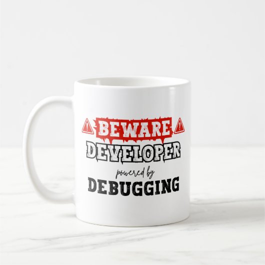 Entwickler durch Debuggen | Programmierung Kaffeetasse (Links)