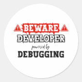 Entwickler durch Debuggen | Programmierung Runder Aufkleber (Vorderseite)
