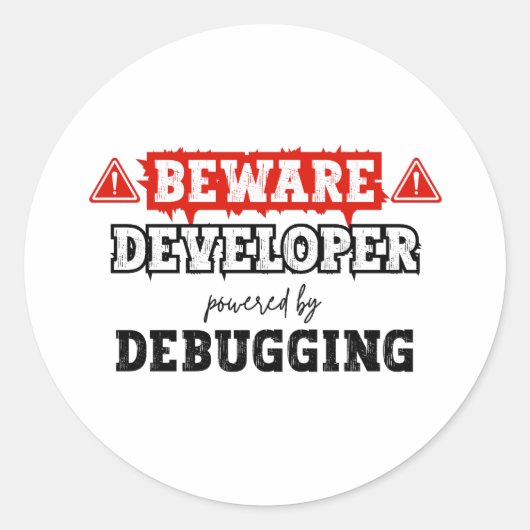 Entwickler durch Debuggen | Programmierung Runder Aufkleber (Vorderseite)
