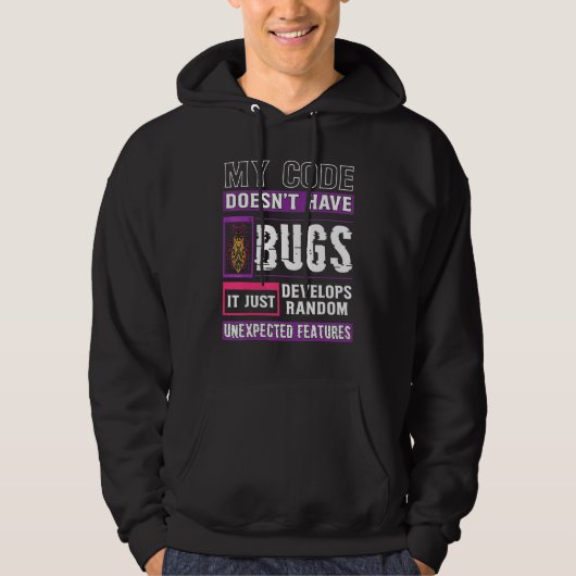 Entwickler Mein Code hat kein Bugs Funny Coding Hoodie (Vorderseite)