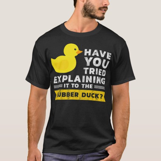 Entwickler Programmieren von schwarzem Duck-Gummi- T-Shirt (Vorderseite)