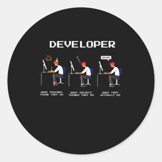 Entwickler-Programmierer-Nerd-Geek-Geschenk Runder Aufkleber (Vorderseite)