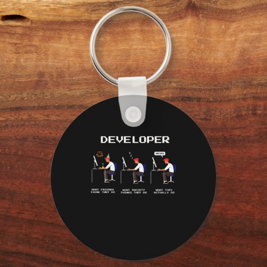 Entwickler-Programmierer-Nerd-Geek-Geschenk Schlüsselanhänger (Vorderseite)