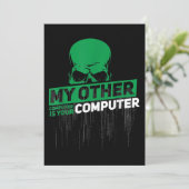 Entwickler Sysadmin Engineer Hacker Nerd Admin Cod Einladung (Stehend Vorderseite)