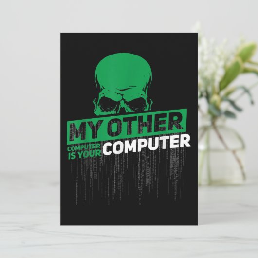 Entwickler Sysadmin Engineer Hacker Nerd Admin Cod Einladung (Stehend Vorderseite)