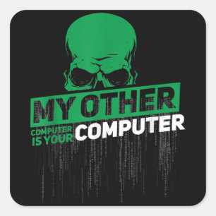Entwickler Sysadmin Engineer Hacker Nerd Admin Cod Quadratischer Aufkleber