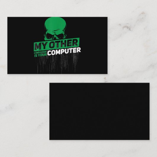 Entwickler Sysadmin Engineer Hacker Nerd Admin Cod Visitenkarte (Vorne/Hinten)