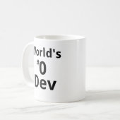 Entwickler-Tasse das #0 der Welt Doppel--versah Kaffeetasse (Vorderseite Links)