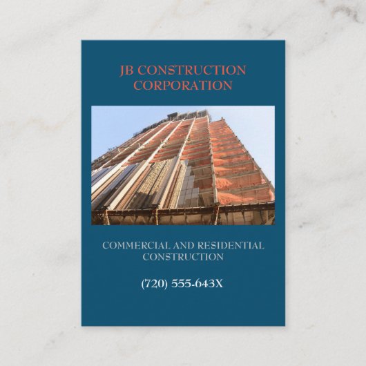 Entwickler-Umschulungsberater Gebäude Construction Visitenkarte (Vorderseite)