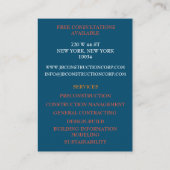 Entwickler-Umschulungsberater Gebäude Construction Visitenkarte (Rückseite)