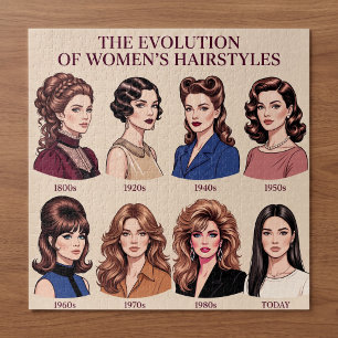 Entwicklung der Frauenfrisuren im Laufe des Jahrze Puzzle